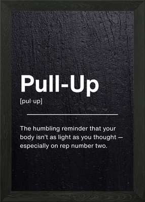 Pull-Up Exercise Definition - Gym H Framed Wall Art Poster Canvas Print Picture