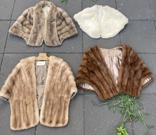Vintage Women's Mink Stole J.L. Hudson's Detroit Capelet One Size Lot of 4