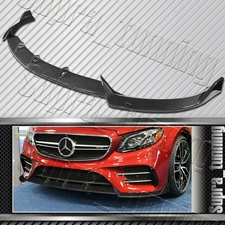 Carbon Style Front Bumper Spoiler Lip Fit 2017-2020 Mercedes E-Class Sport W213