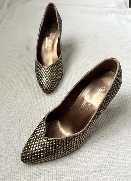 Women Vintage Hollywood Heels Multicolor Leather