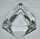 🌟 Vintage Cut Leaded Crystal Glass Ashtray Triangle Clear Heavy MCM Art Deco — photo 5