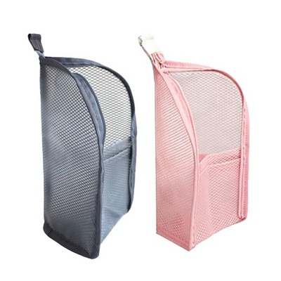 Standing Toiletry Bag Waterproof Mesh Cosmetic Pouch Women Travel Makeup Bag