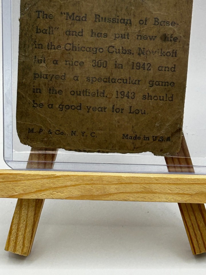 1943 R302-1 M.P. & Co. Lou Novikoff Chicago Cubs Original | eBay