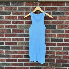 Cotton On Light Blue Ribbed Cut In Sleeveless Bodycon Dress