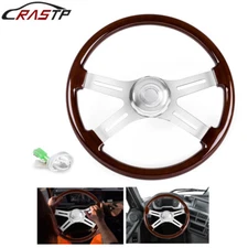 18"Truck Steering Wheel Chrome 4 Spoke for Freightliner/Kenworth/Peterbilt/Volvo