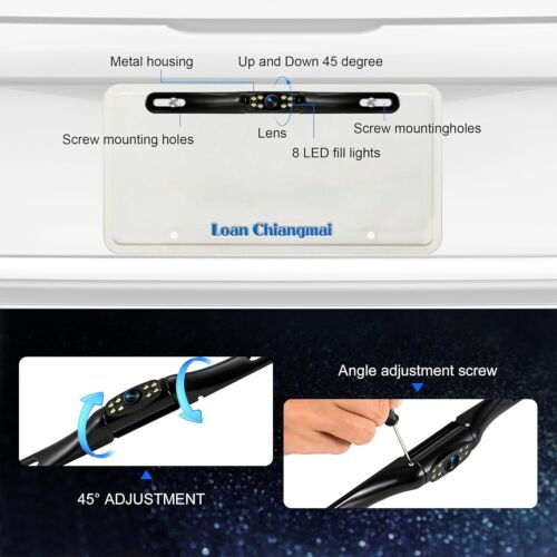 CMOS Car Rear View Backup Camera Reverse Camera 8 LED HD Night Vision Waterproof - Picture 4 of 6