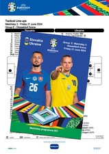 #21 SLOVAKIA v UKRAINE 21 June 2024 EURO FAN 12 pages + OFFICIAL LINESUP