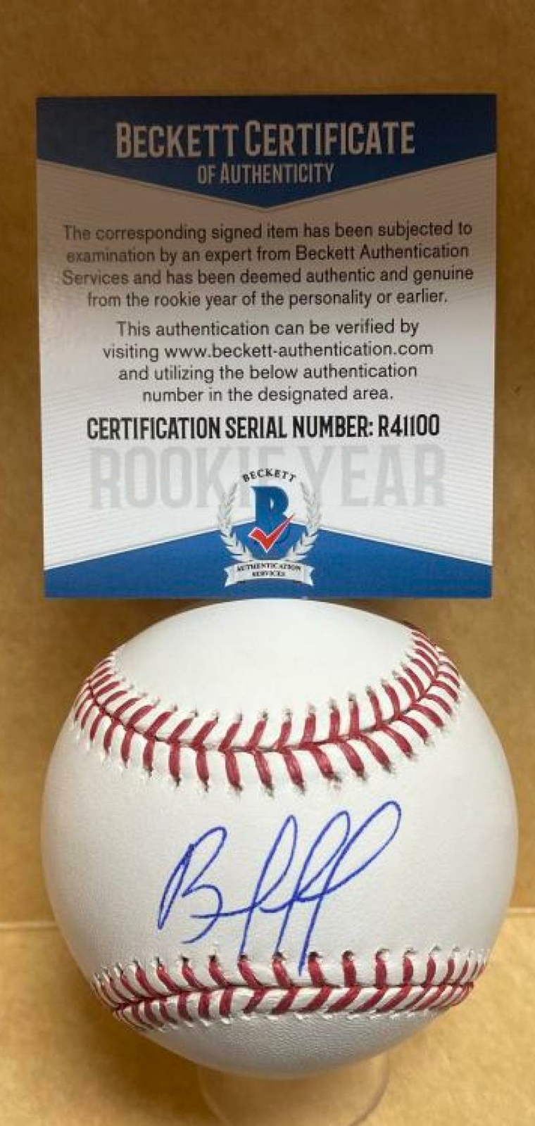 Professional Player Autographed Signed BRYAN MATA BOSTON RED SOX ROOKIE YEAR AUTO M.L. BASEBALL BECKETT R41100 