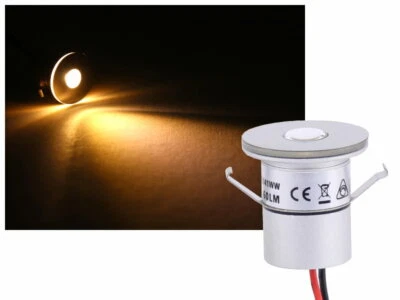 Alu Mini DESIGN+ LED Spot 12V 1W IP65 warmweiss dimmbar Strahler - Bild 1 von 4