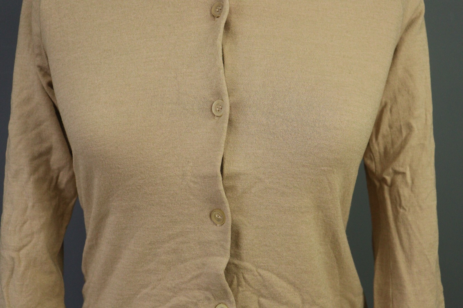 Jil Sander Beige Solid Button Down Short Sleeve C… - image 6