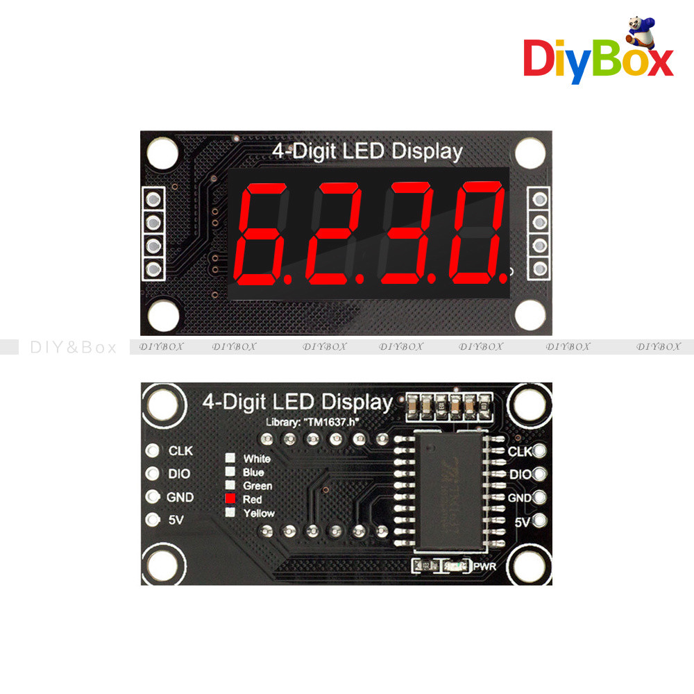 Unbranded LED Segmented Displays Letras Led Clock Point 0.36" Inch 4-Digit Display Module Red 7 Segment 4 Bits Digital Tube TM1637 LED Display Module For Arduino Arduino Uno R3 LEDs, LCDs - Foto 10
