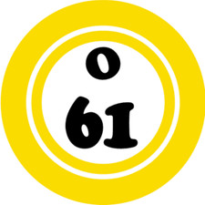 O 61 O61 Bingo Ball - 3 Inch Circle Sticker 3" x 3" - Hobby Number Board Lucky