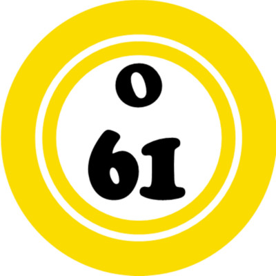 O 61 O61 Bingo Ball - 3 Inch Circle Sticker 3'' x 3'' - Hobby Number Board Lucky