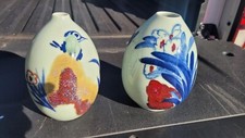 Japanese Chinese Painted Ceramic Vases