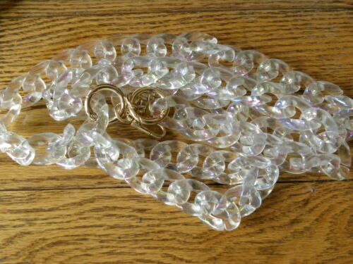 MODERN PURSE/TOTE REPLACEMENT ACRYLIC CHAIN CROSSBODY LENGTH 47" LONG  - Afbeelding 1 van 7