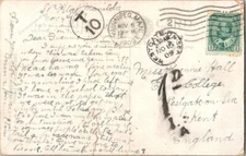 1c KEVII 1909 Winnipeg, Man. PPC to Westgate-on-Sea, Kent, England.  Shortpaid s