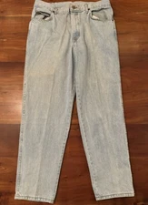 Vintage H.I.S Mens Light Blue Denim Jeans Retro Dad Jeans Straight Sz 36