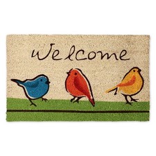 DII Natural Coir Doormat Outdoor Welcome Mat, 17x29, for The Birds 17x29"