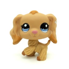 #1716 Littlest Pet Shop Perro Bronceado Cocker Spaniel Ojos Azules Caramelo Punta Orejas