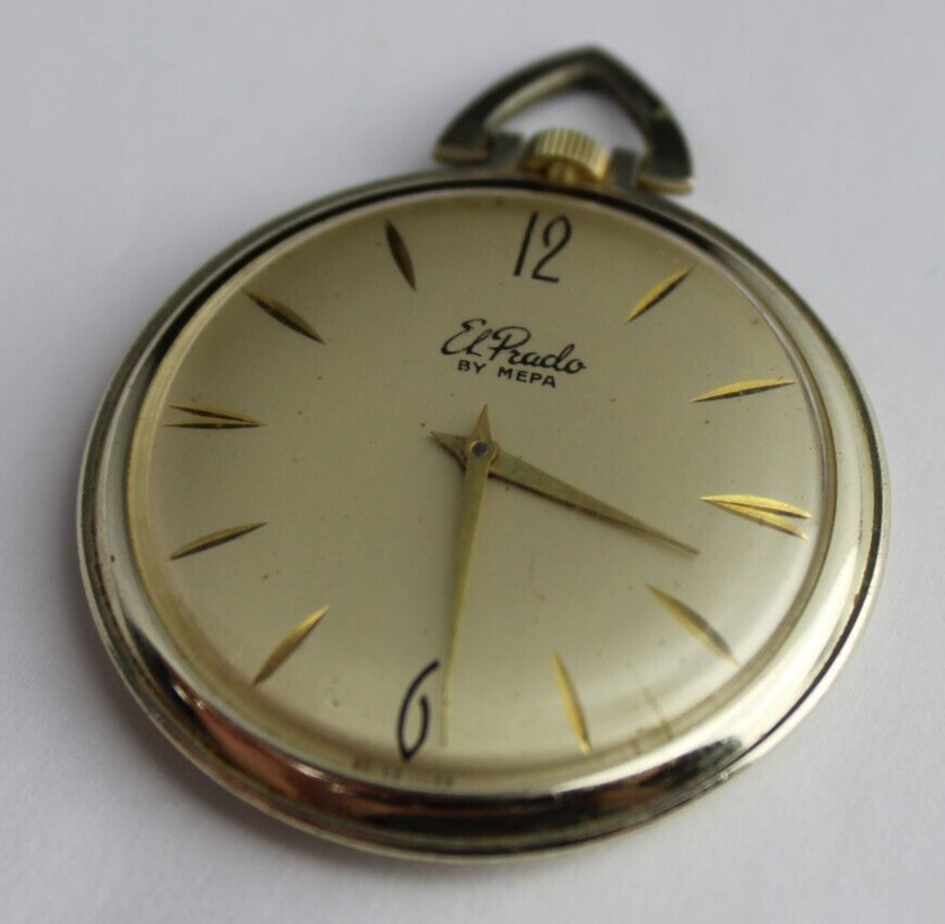 VINTAGE pendant watch ladies El Prado by Mepa hand wind gold tone 