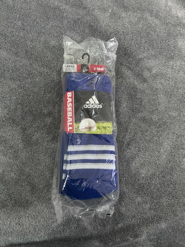 Adidas, Rivalry Dark Navy Blue OTC Baseball Socks, 2Pk. Size Large Shoe SZ 9-13 - Image 3 of 4