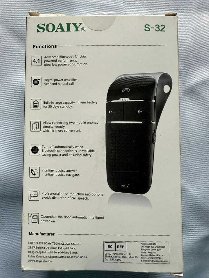 SOAIY S32 Auto Kfz Bluetooth 5.0 Freisprecheinrichtung Freisprechanlage Car-Kit - Bild 3 von 3