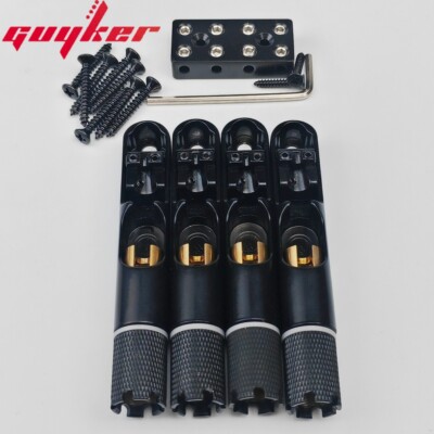 Guyker 4PCS Single String Fan Bass Bridge   Headless Fixed Fanned Bridges