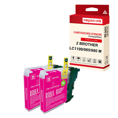 Pack 4 Cartouches Compatible Brother LC1100XL - Noir + Couleurs (Cyan, Magenta, Jaune) - Premium Cartouche