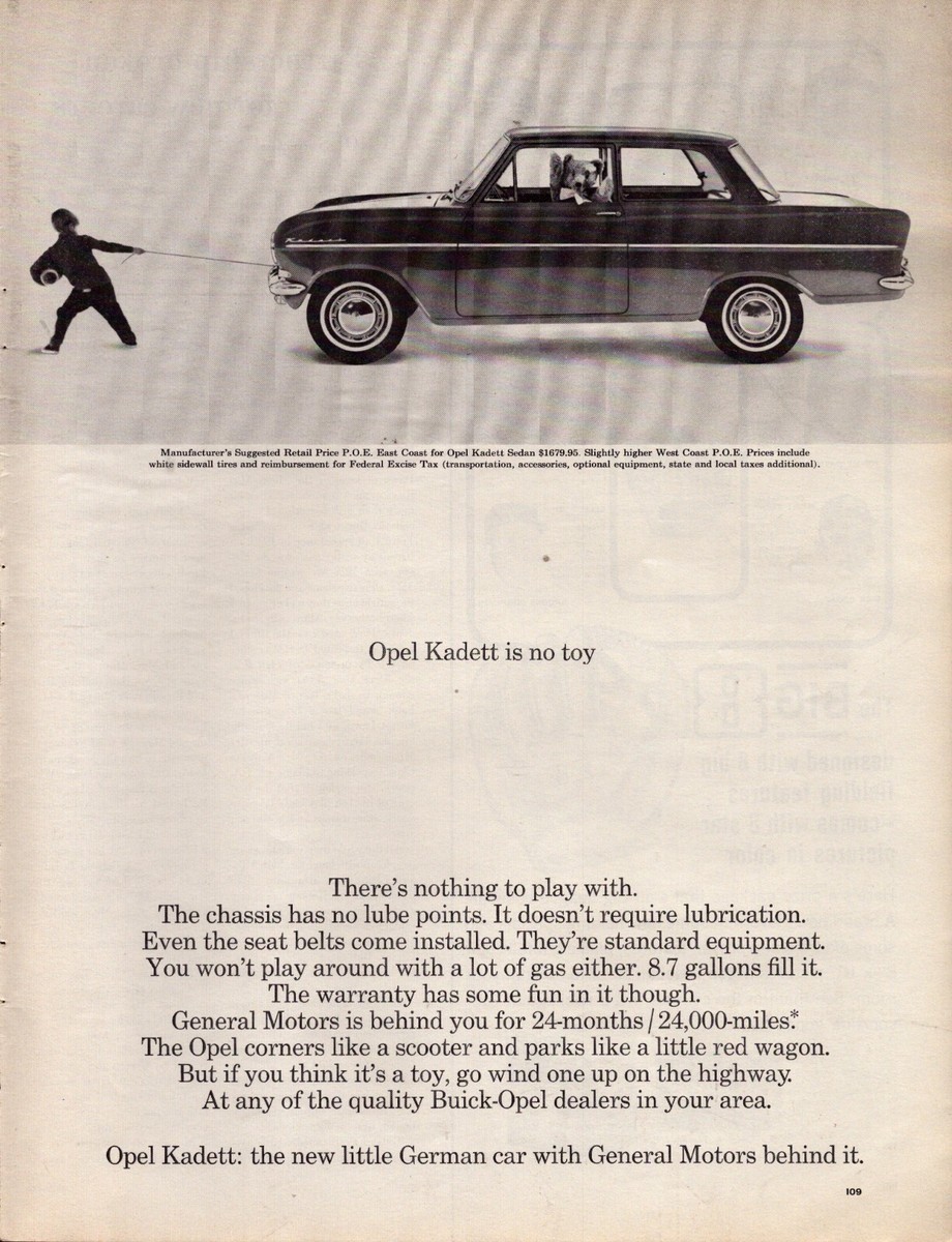Opel Kadett Top Gear Botswana Special Free Stream 1964 Opel Kadett Print Ad  No Toy General