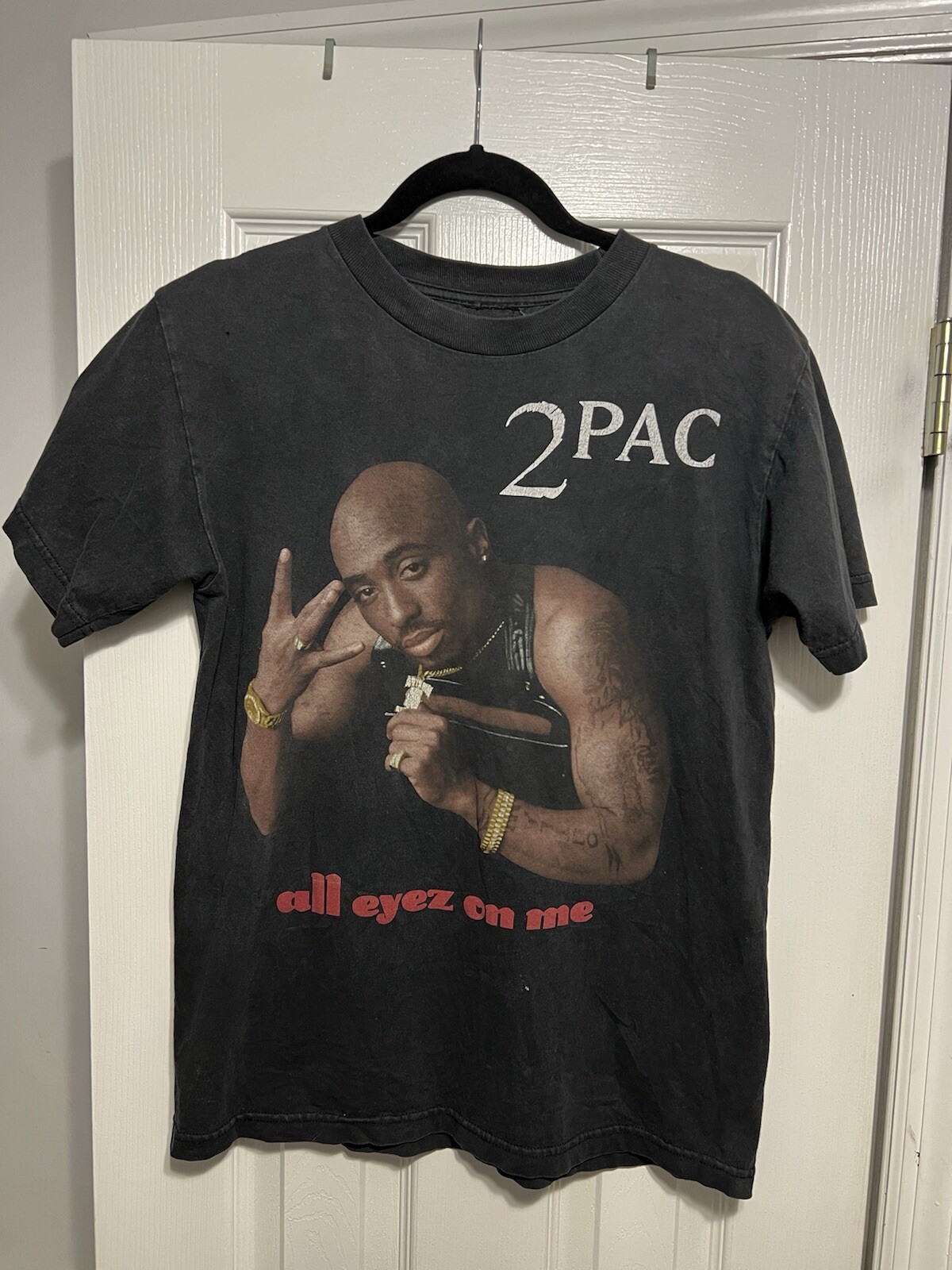 FILA T shirt vintage 2PAC ALL EYEZ ON ME SMALL Death Row GANGSTA RAP HIP HOP maglietta
