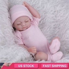 Realistic Reborn Baby Dolls Full Body Vinyl Silicone Girl Doll Newborn Bath 11"
