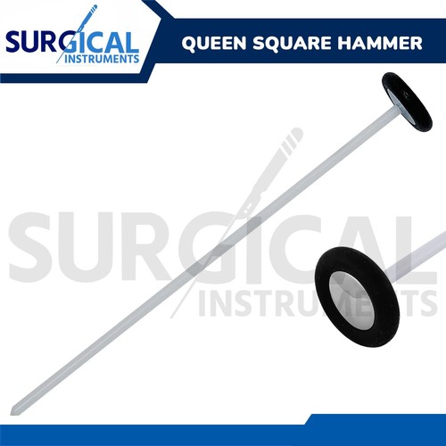 G.S Queen Square Reflex Hammer | 12 1/4 Inch Length, Stainless Steel With Black Rubber & Nylon Head