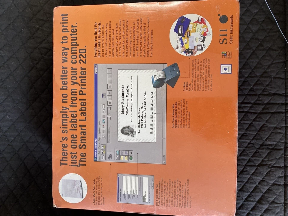 NEW Vintage SEIKO Instruments SII SMART THERMAL LABEL PRINTER SLP-220 SEALED - Image 2 of 4