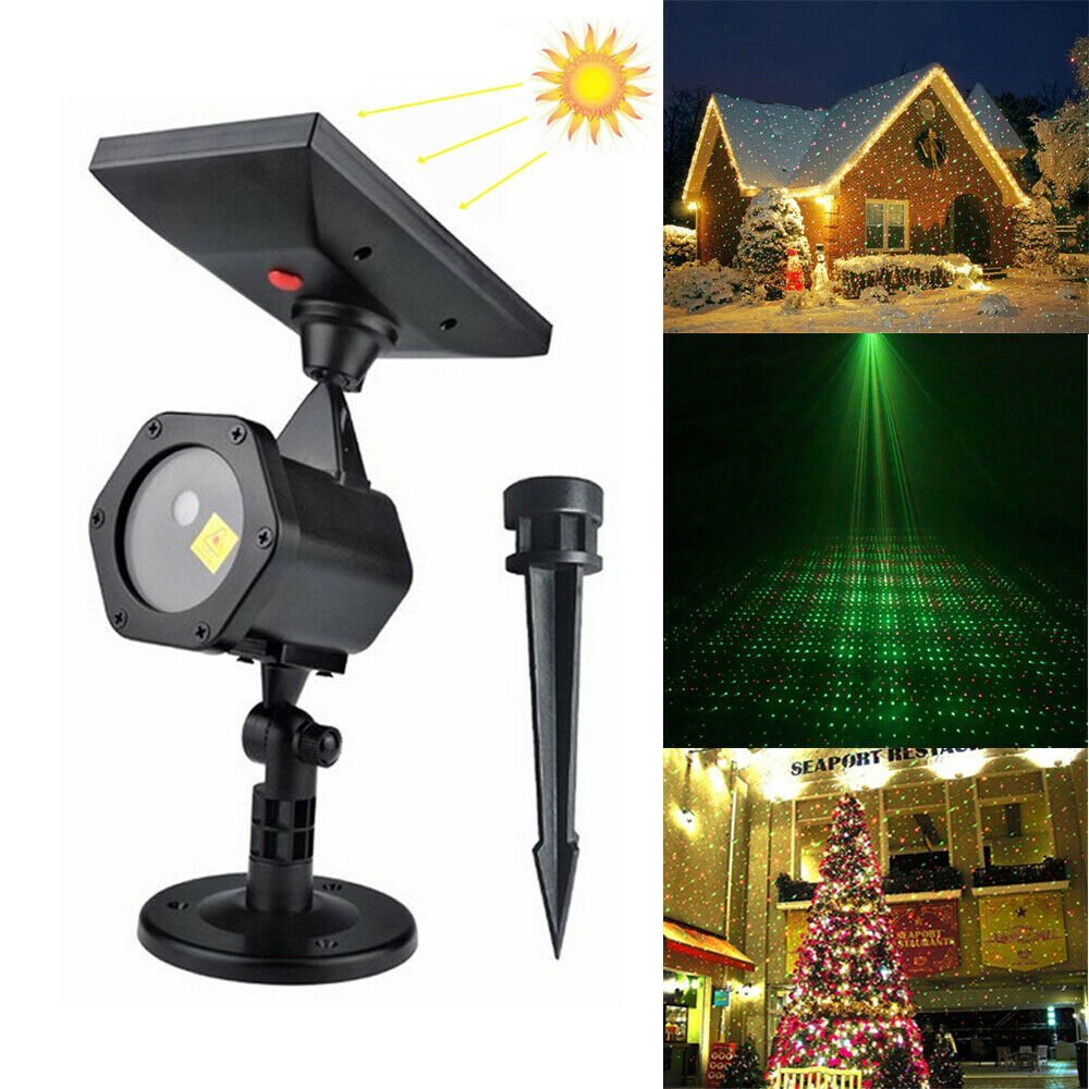 Waterproof Outdoor Christmas Lights Laser Solar Power Star Light