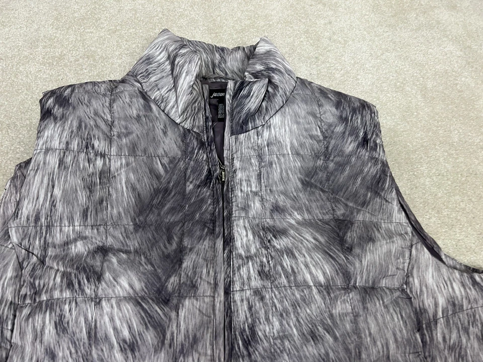Jason Maxwell Chaleco Mujer Extra Grande Gris Puffer Abrigo Bolsillos Chaqueta Damas Foto 3 de 4