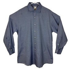 Brooks Brothers Makers & Merchants Button-Up Shirt Mens 17 Blue Made In USA