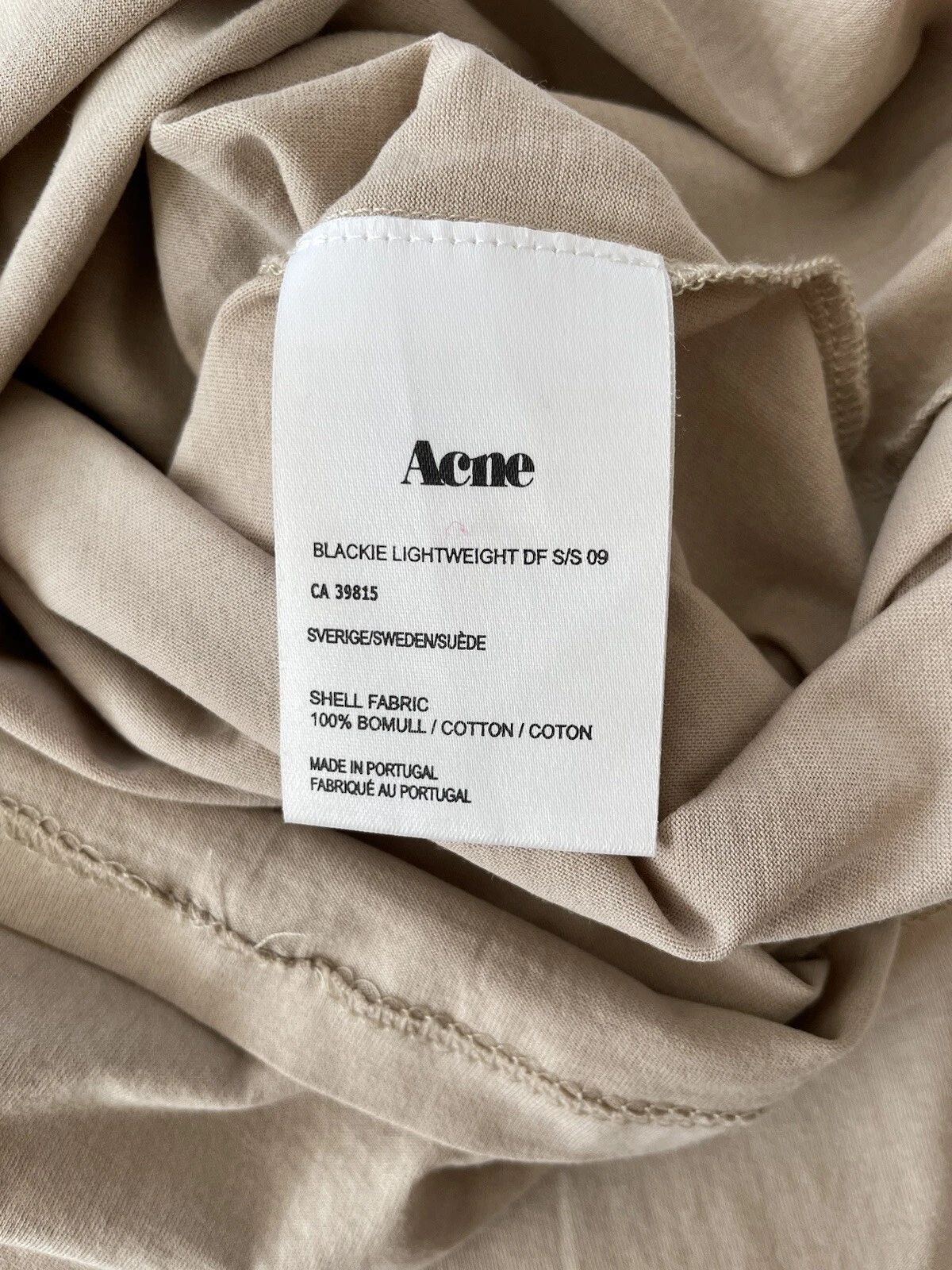 ACNE STUDIOS Abito da donna casual beige acne 100% cotone taglia S UK 8 EU 36