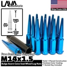 24x Blue 14x1.5 Spike Lug Nut Fit Chevy Silverado 1500 Tahoe Suburban Traverse