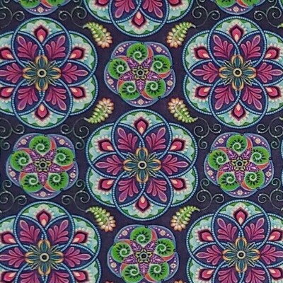 Blooming Paisley Mandala Fabric STUDIO E Quilters Cotton SCANT 1/2 YARD