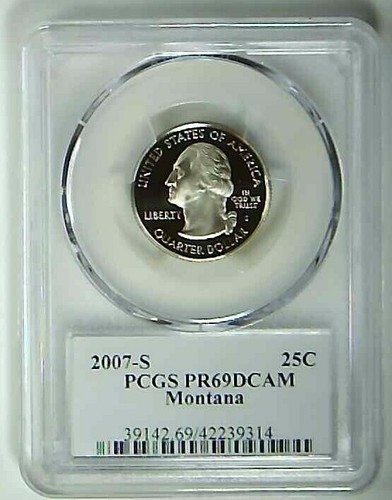 2007-S 25C State Quarter Montana PCGS PR69 DCAM CLAD 22cwu0115 - Picture 2 of 2