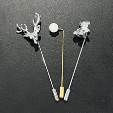 3 Pieces Lapel Pin Set Fancy Men Suit Brooches