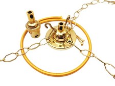 3 Hook Ceiling Pendant + Chains With Flex, Lamp Holder And Screws Brass