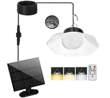 40LED Solar Power Pendant Lights In/Outdoor Gazebo Porch Hanging Shed Lamp