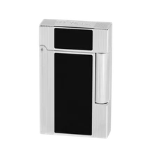 S.T. Dupont Line 2, Palladium & Black Lacquer Lighter, 016380 (16380) New In Box