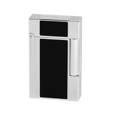 S.T. Dupont Line 2, Palladium & Black Lacquer Lighter, 016380 (16380) New In Box