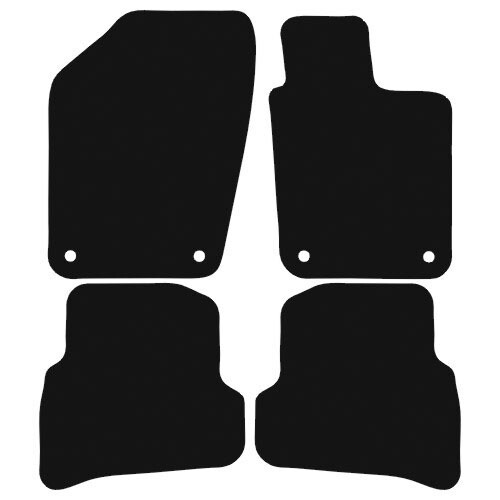 Volkswagen Polo 6R 2009 to 2018 Tailored Carpet Car Floor Mats in Black 4pcs - Picture 1 of 1
