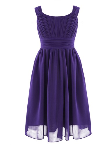 US Girls Chiffon Bridesmaid Wedding Party Flower Dress Pageant Prom Ball Gown - Picture 76 of 88