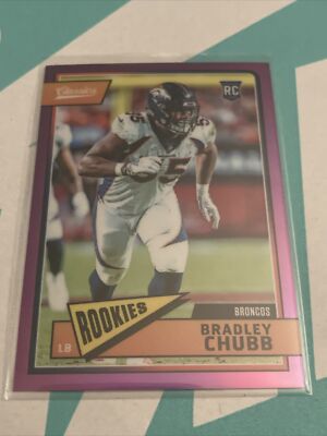 2018 Honors Classics Bradley Chubb Purple Rookie Prizm # d /9 Broncos Dolphins