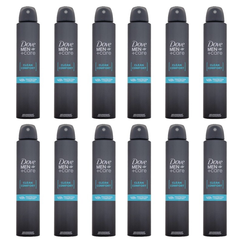 12pz DOVE Men+Care Clean Comfort Deodorante uomo anti traspirante 200ml