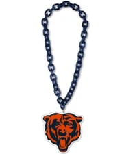 CHICAGO BEARS 38" BIG CHAIN NECKLACE WITH FOAM LOGO NFL LICENSED WINCRAFT